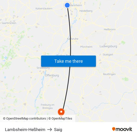 Lambsheim-Heßheim to Saig map