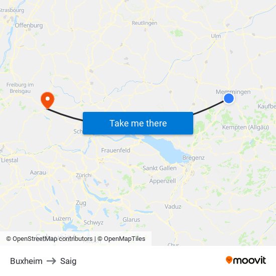 Buxheim to Saig map