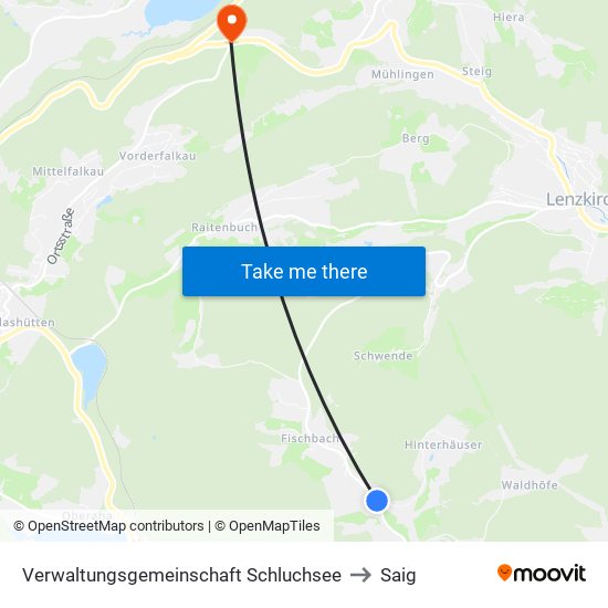 Verwaltungsgemeinschaft Schluchsee to Saig map