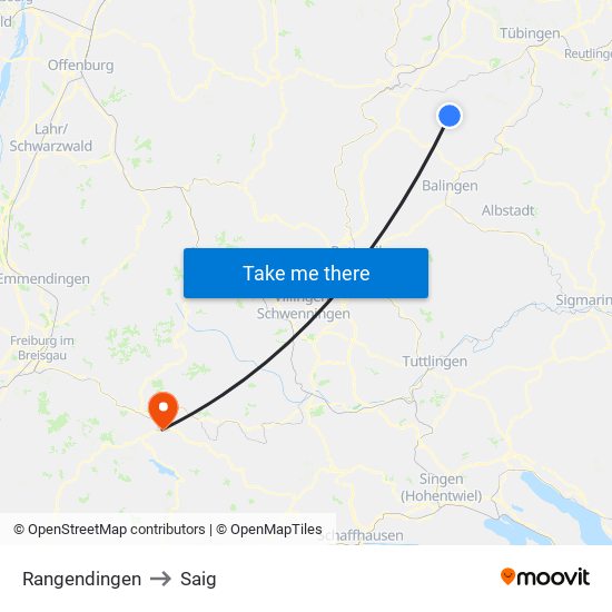 Rangendingen to Saig map