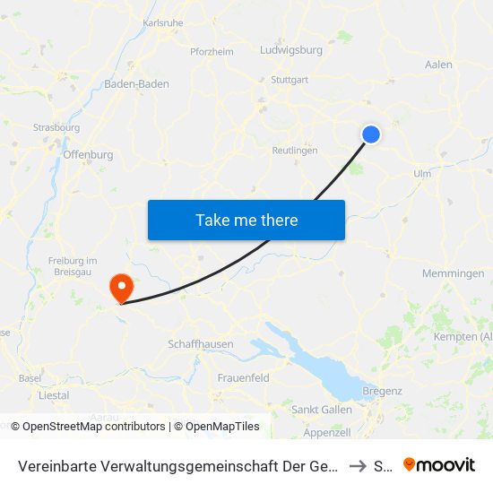 Vereinbarte Verwaltungsgemeinschaft Der Gemeinde Deggingen to Saig map