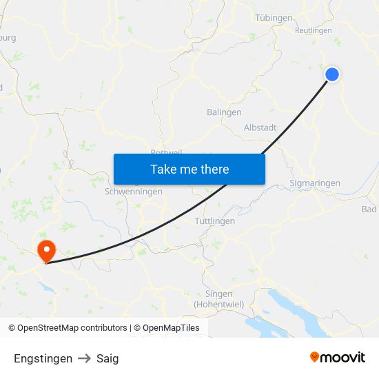 Engstingen to Saig map