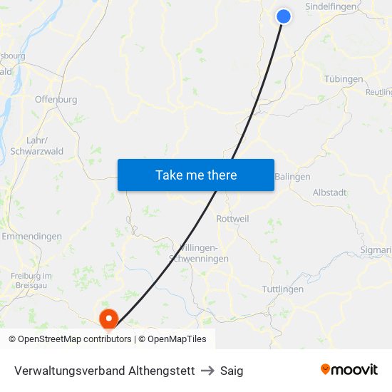 Verwaltungsverband Althengstett to Saig map