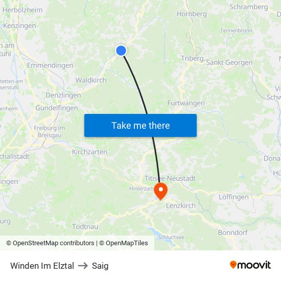 Winden Im Elztal to Saig map