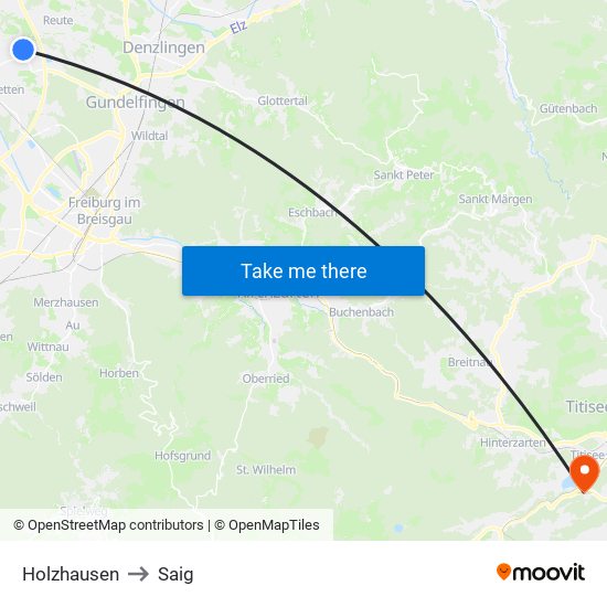 Holzhausen to Saig map