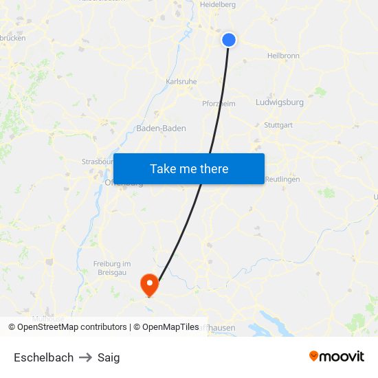 Eschelbach to Saig map