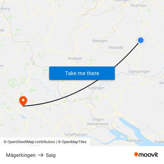 Mägerkingen to Saig map