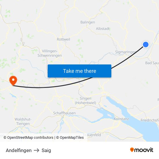 Andelfingen to Saig map