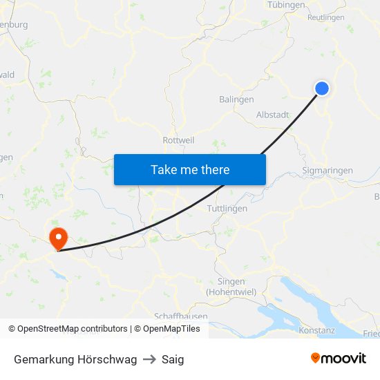 Gemarkung Hörschwag to Saig map