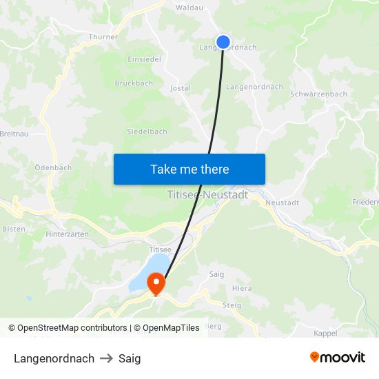 Langenordnach to Saig map