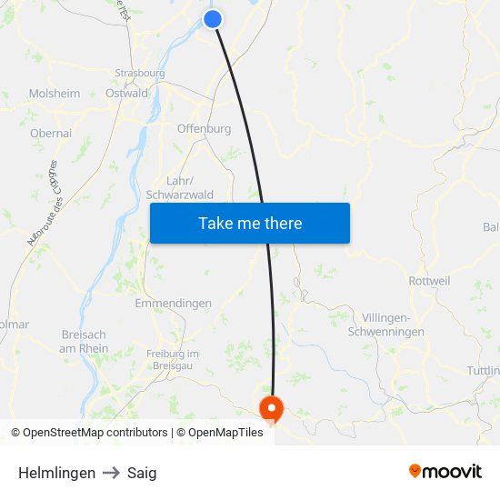 Helmlingen to Saig map