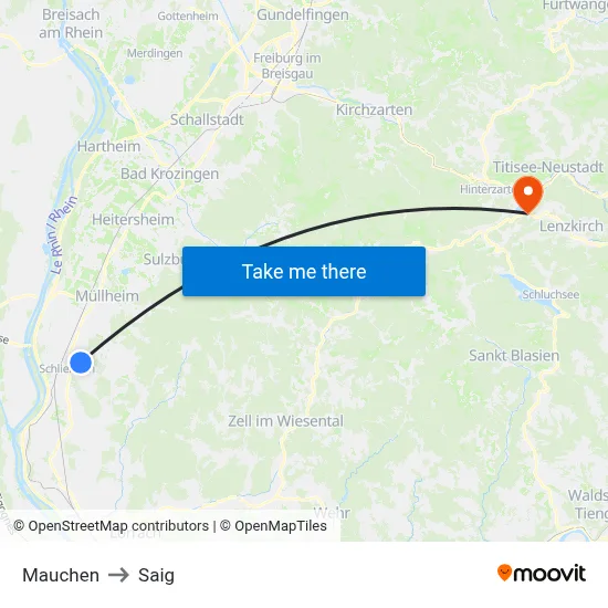 Mauchen to Saig map