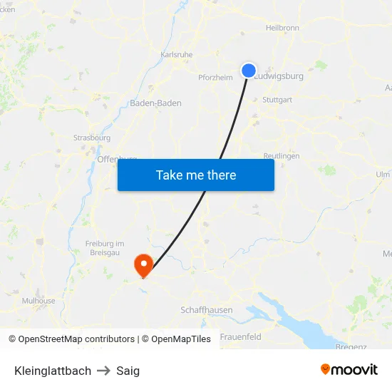 Kleinglattbach to Saig map