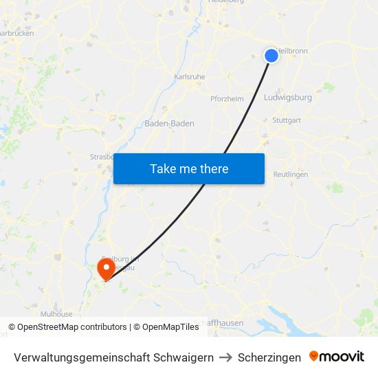 Verwaltungsgemeinschaft Schwaigern to Scherzingen map