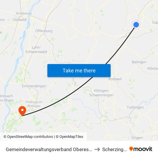 Gemeindeverwaltungsverband Oberes Gäu to Scherzingen map