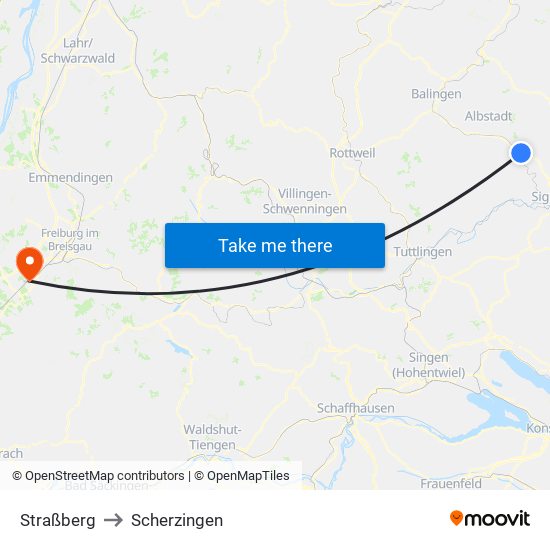 Straßberg to Scherzingen map