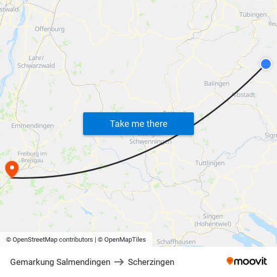 Gemarkung Salmendingen to Scherzingen map