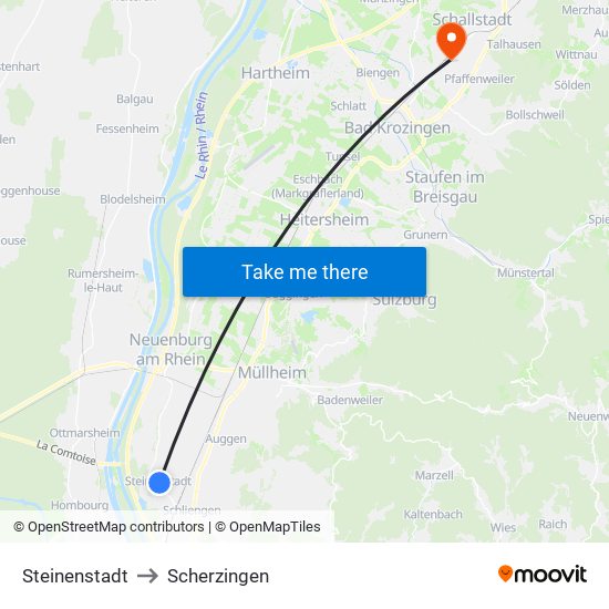 Steinenstadt to Scherzingen map