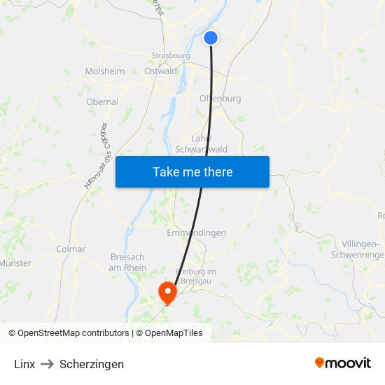 Linx to Scherzingen map