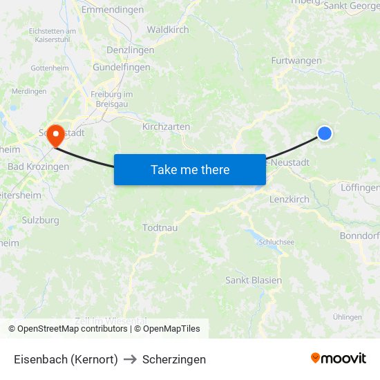 Eisenbach (Kernort) to Scherzingen map