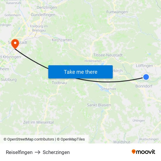 Reiselfingen to Scherzingen map