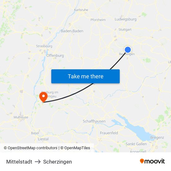 Mittelstadt to Scherzingen map