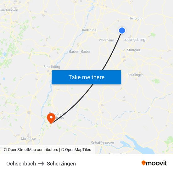 Ochsenbach to Scherzingen map