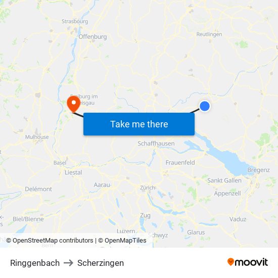 Ringgenbach to Scherzingen map