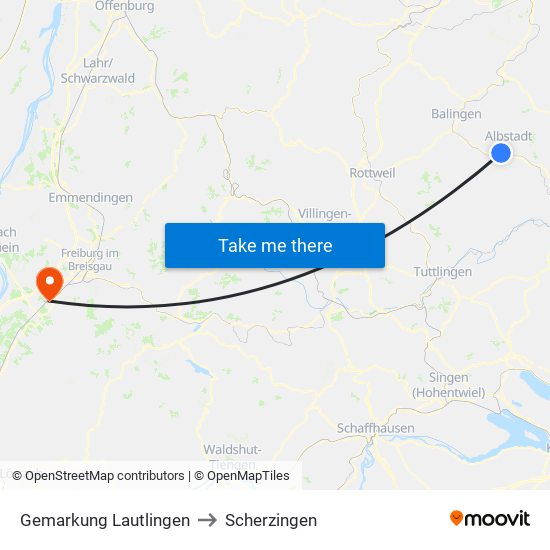 Gemarkung Lautlingen to Scherzingen map