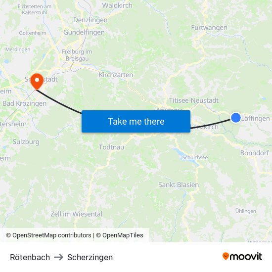 Rötenbach to Scherzingen map