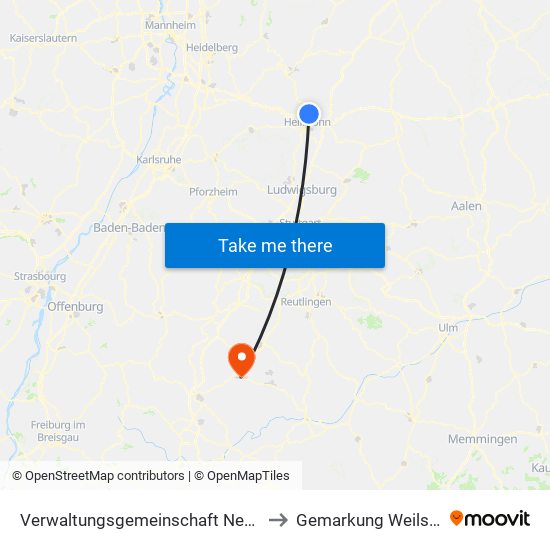 Verwaltungsgemeinschaft Neckarsulm to Gemarkung Weilstetten map