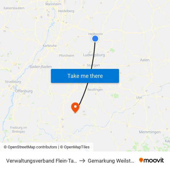 Verwaltungsverband Flein-Talheim to Gemarkung Weilstetten map