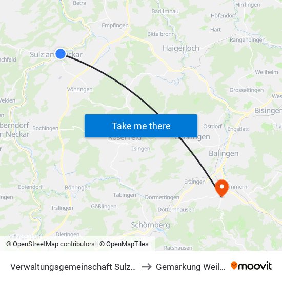 Verwaltungsgemeinschaft Sulz am Neckar to Gemarkung Weilstetten map