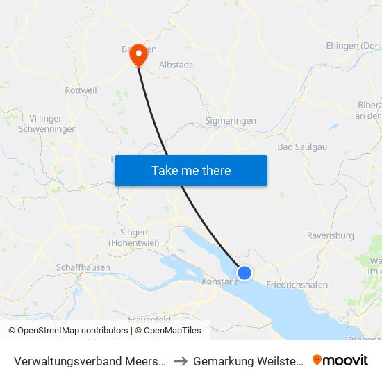 Verwaltungsverband Meersburg to Gemarkung Weilstetten map