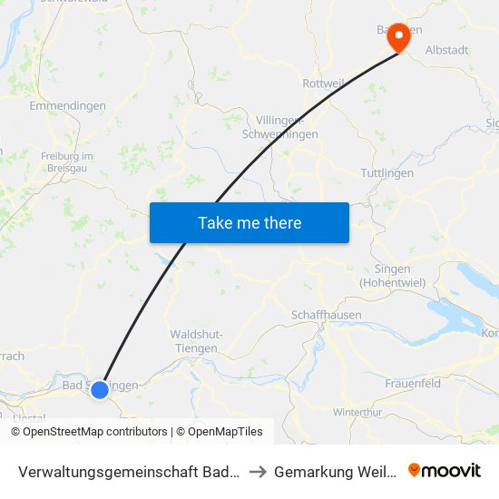 Verwaltungsgemeinschaft Bad Säckingen to Gemarkung Weilstetten map