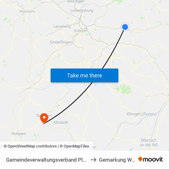 Gemeindeverwaltungsverband Plüderhausen-Urbach to Gemarkung Weilstetten map