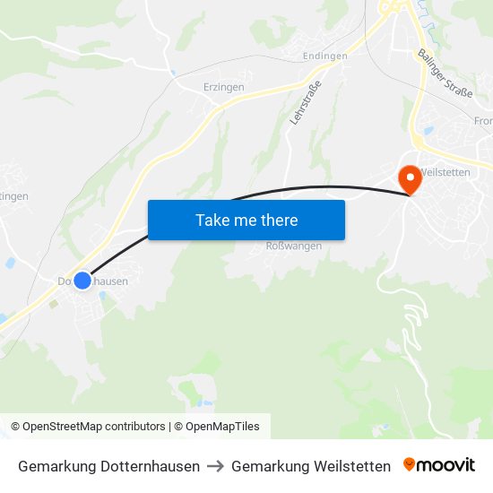 Gemarkung Dotternhausen to Gemarkung Weilstetten map