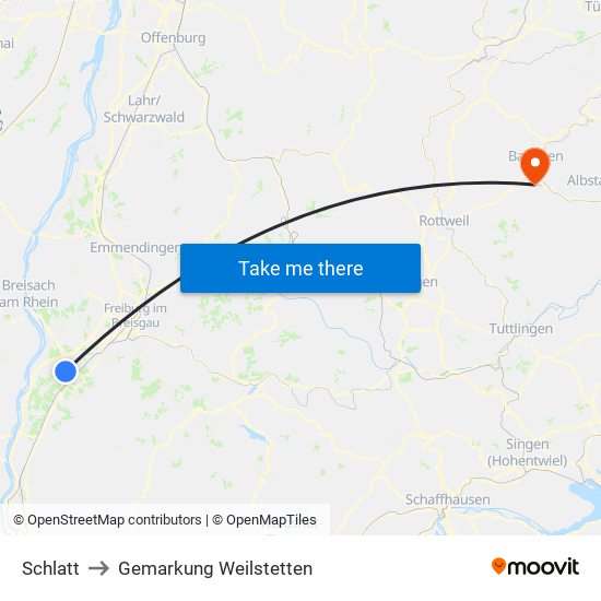 Schlatt to Gemarkung Weilstetten map