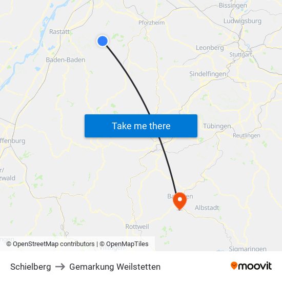 Schielberg to Gemarkung Weilstetten map