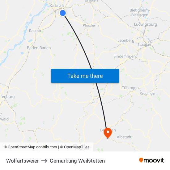 Wolfartsweier to Gemarkung Weilstetten map