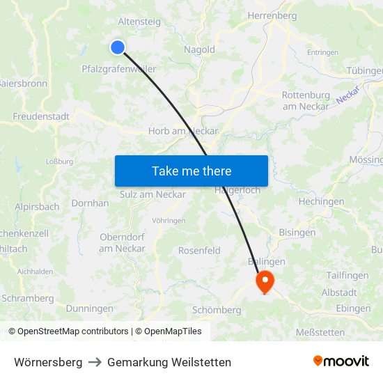 Wörnersberg to Gemarkung Weilstetten map