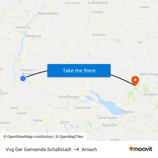 Vvg Der Gemeinde Schallstadt to Arnach map