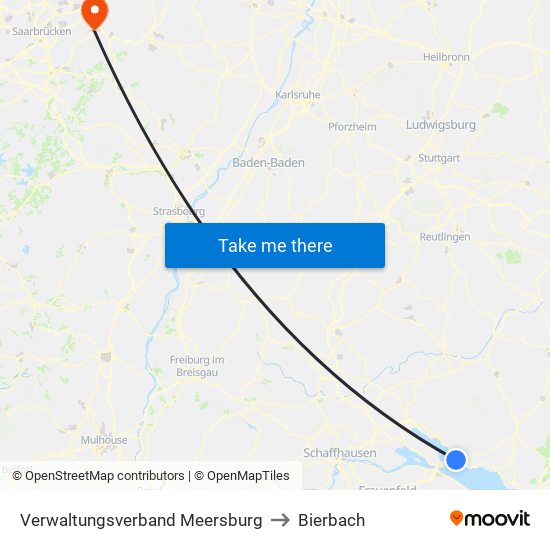 Verwaltungsverband Meersburg to Bierbach map