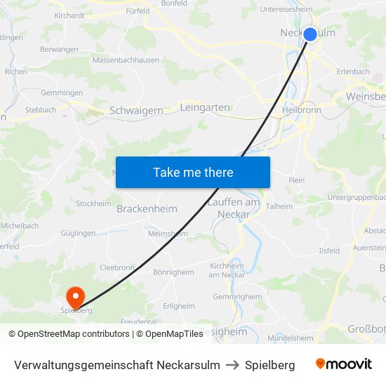 Verwaltungsgemeinschaft Neckarsulm to Spielberg map