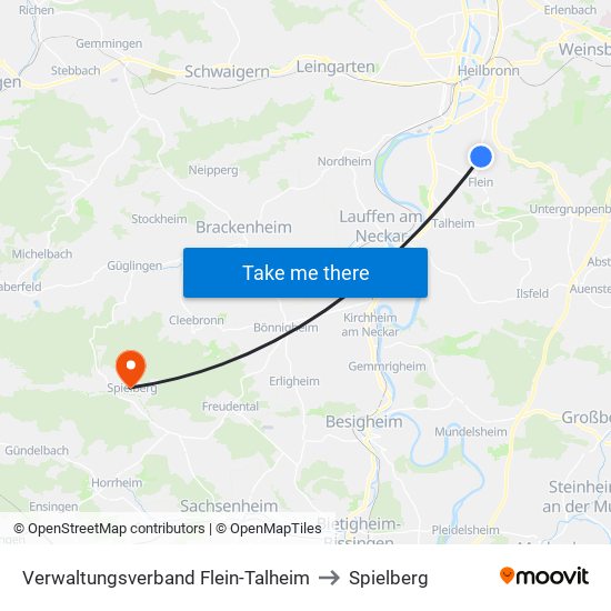 Verwaltungsverband Flein-Talheim to Spielberg map