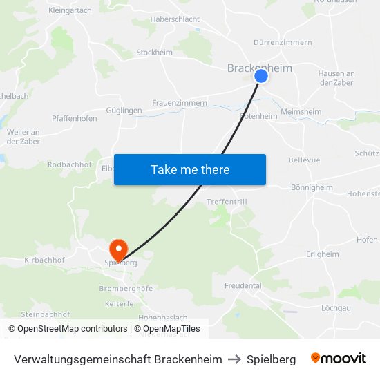 Verwaltungsgemeinschaft Brackenheim to Spielberg map