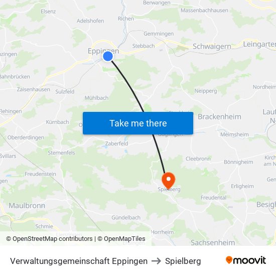 Verwaltungsgemeinschaft Eppingen to Spielberg map