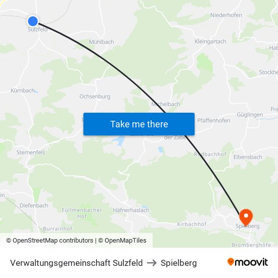 Verwaltungsgemeinschaft Sulzfeld to Spielberg map