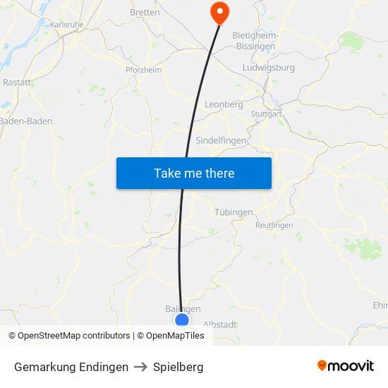 Gemarkung Endingen to Spielberg map
