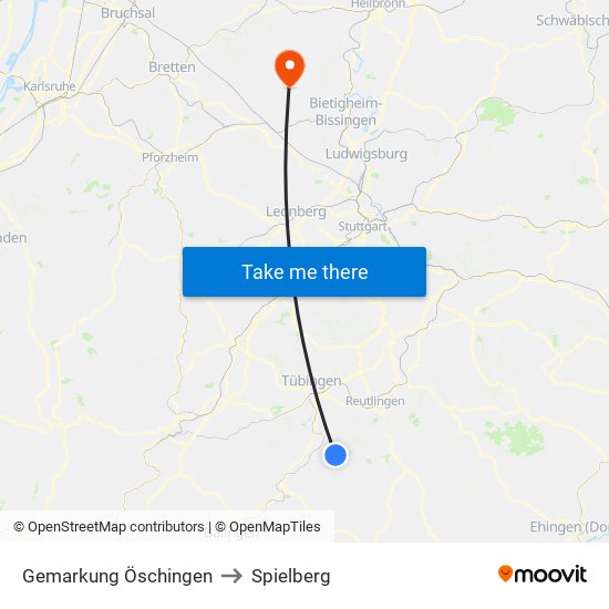 Gemarkung Öschingen to Spielberg map